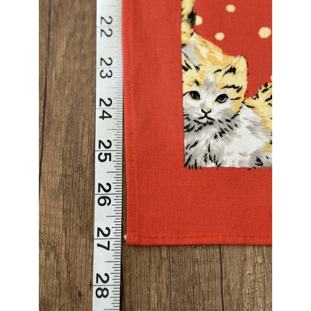 PAUL & JOE Orange Cat Kitten Polka Dot Cotton Kitchen Tea Towel 20x27 NWOT - Picture 12 of 12